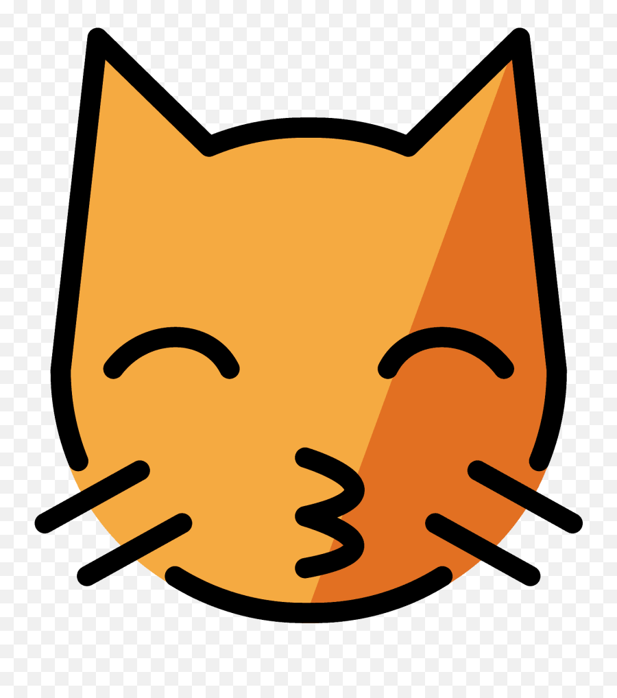 Kissing Cat Emoji Clipart - Clip Art,Cat Kiss Emoji