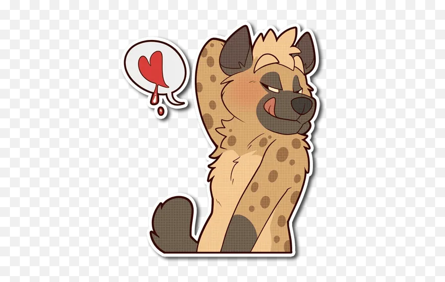 Spotted Hyenau201d Stickers Set For Telegram - Lion Furry Telegram Stickers Emoji,Hyena Emoji