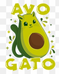 Cute Funny Avogato Avocado Cat Pun - Happy Emoji,:3 Emoticon Gato