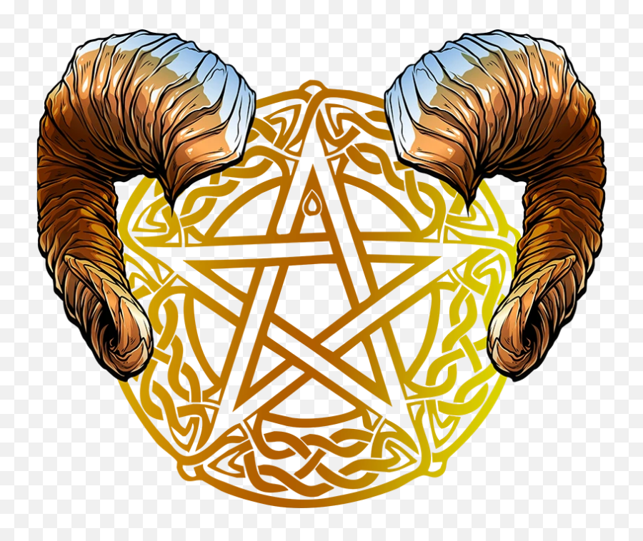 Pentacle With Horns - Pentagram Celtic Emoji,Horned God Triple Goddess Emoticons