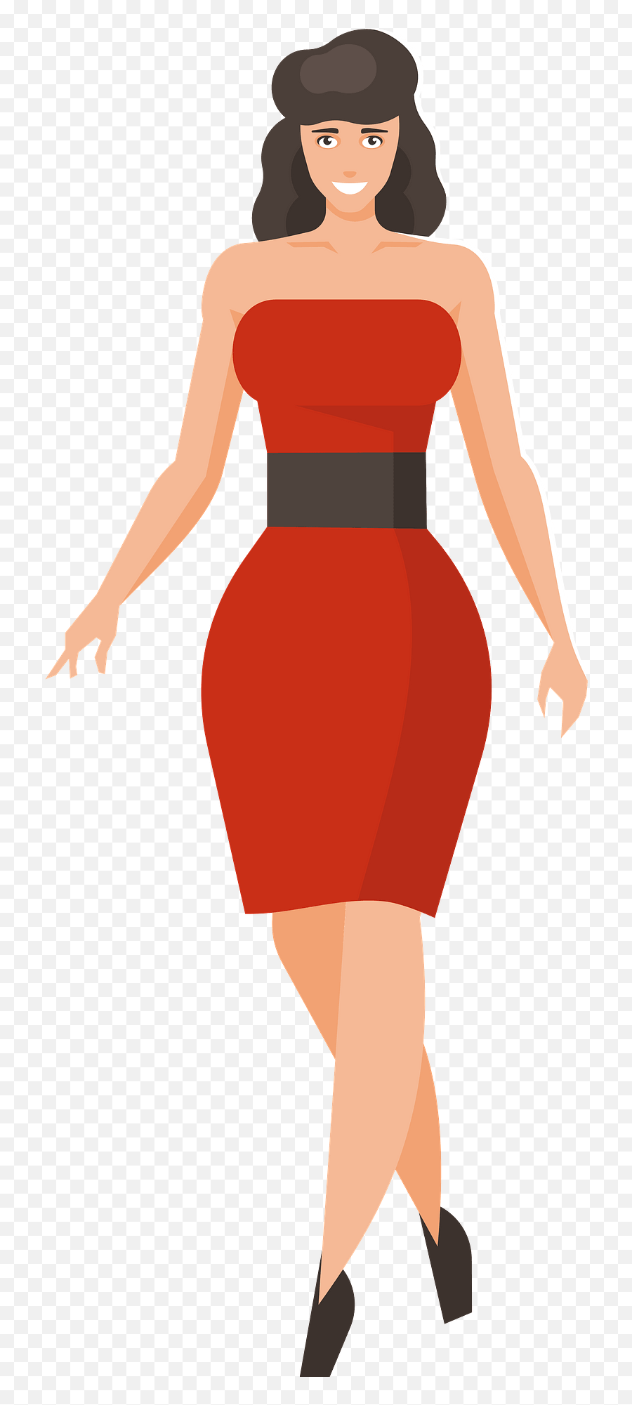 Woman In Red Clipart - Basic Dress Emoji,Girl In Red Dress Emoji