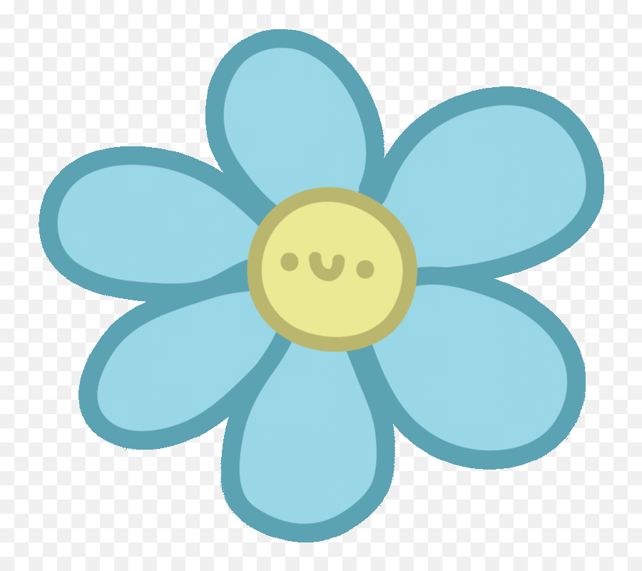 Flower Spring Sticker By Teabag For Ios - Blue Flower Clipart Gif Emoji,Golf Clap Emoji