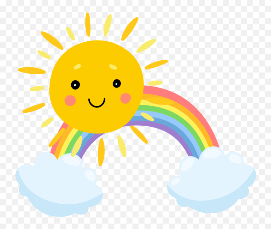 Sticker Cartone Animato Cielo Cartone Animato Sole E Arcobaleno - Arco Iris Com Sol Png Emoji,Diavoletto Emoticon