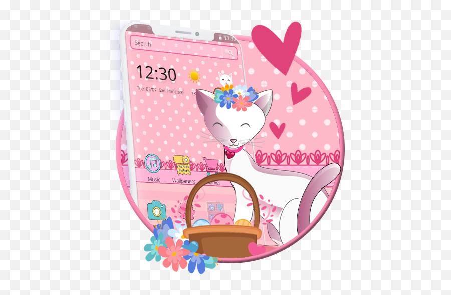 Pink Adorable Cat Theme U2013 Apps On Google Play - Girly Emoji,Fabulous Emoji Cat