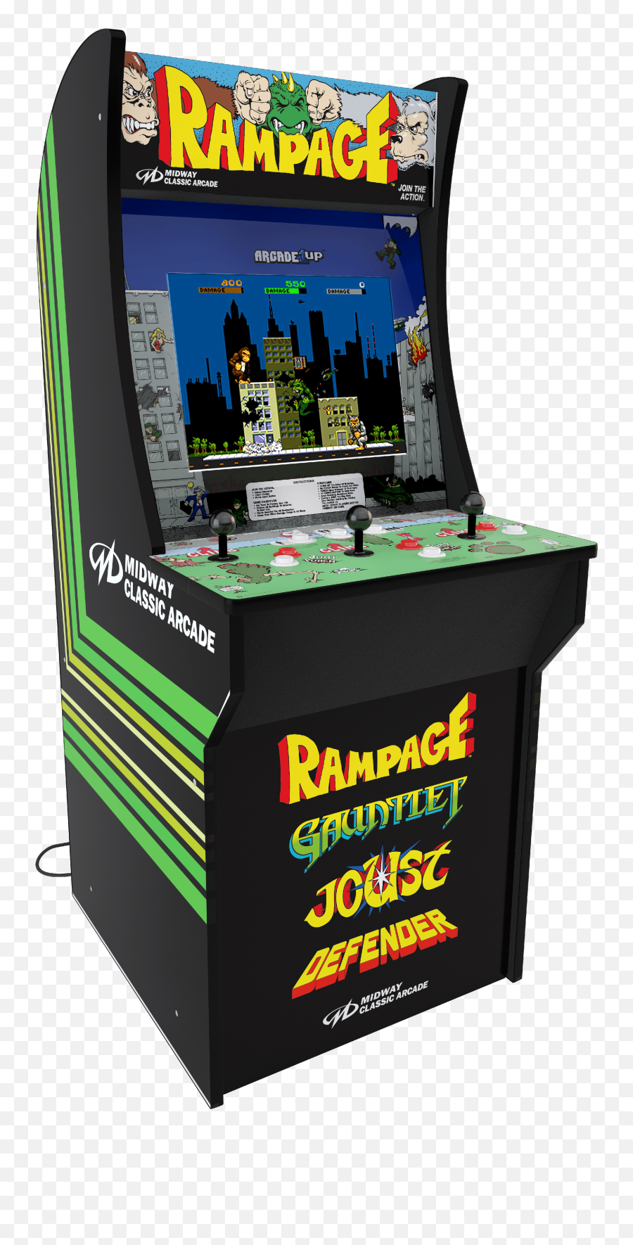 Rampage Arcade Machine Arcade1up 4ft - Walmartcom Rampage Arcade1up Emoji,Game To See How Fast You Can Text Emoticons Slot Machine