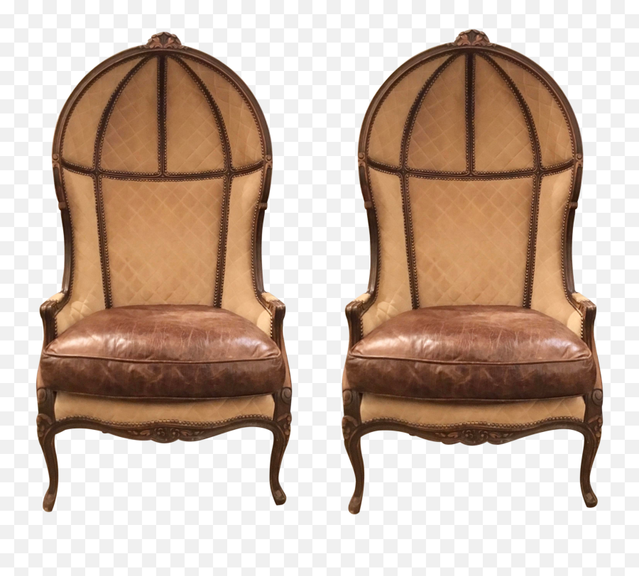 Suede Ballon Chairs Pair - Queen Anne Back Emoji,