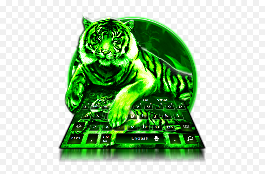 Neon Green Tiger Keyboard Theme - Neon Animal Png Transparent Emoji,Emoji Smart Neon Keyboard