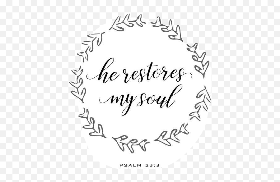 3 Sticker - He Restores My Soul Psalms 23 3 Emoji,Psalm 23 Emoji