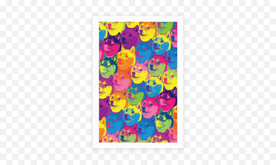 Pop Art Doge Posters - Pop Art Pillow Emoji,Doge Emoticon Art