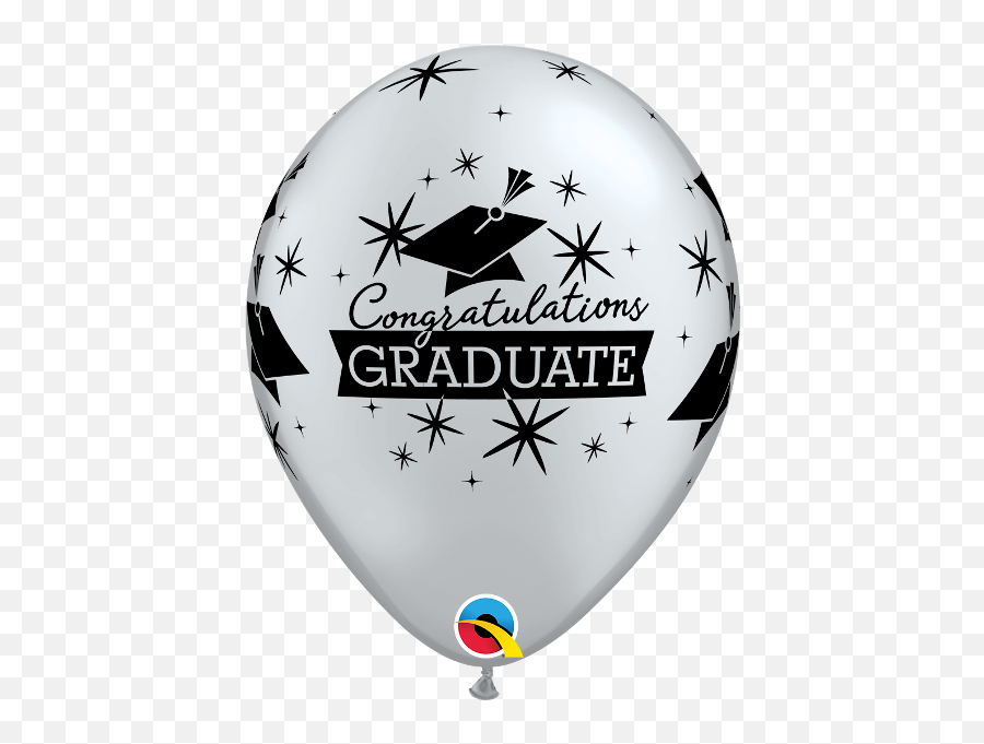 Congratulations Silver Graduate Caps Balloons - Balloon Emoji,Graduation Hat Emoji