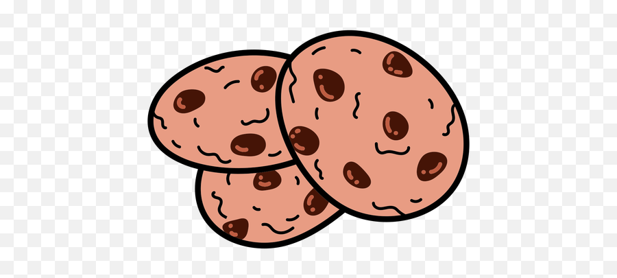 Chocolate Chips Cookies Color Stroke Transparent Png U0026 Svg - Dot Emoji,Chips Text Emoji