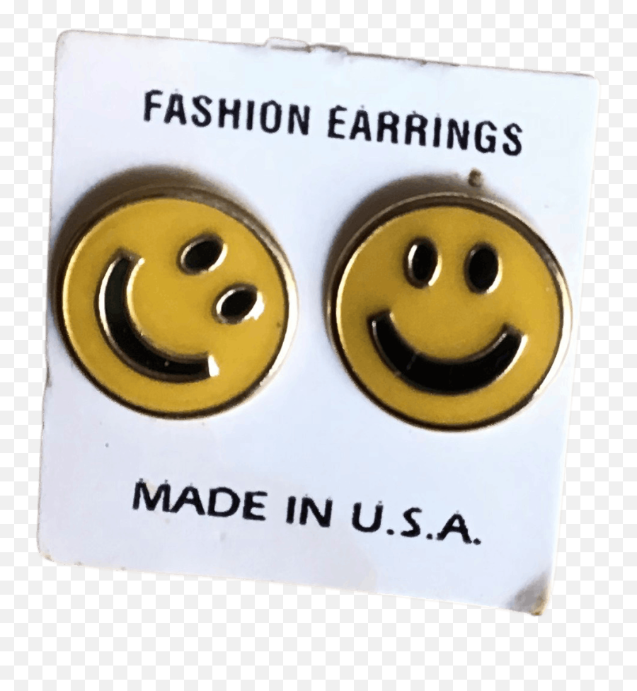 90u2019s Vintage Happy Smiley Face Stud Earrings Emoji,Facebook Zodiac Emoticons