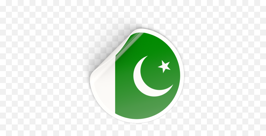 Round Sticker Illustration Of Flag Of Pakistan Emoji,Star And Cresent Emoji