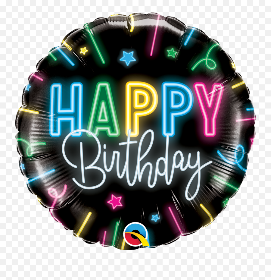 Happy Birthday Neon Glow Foil Balloon - Southfork Ranch Emoji,Emoji Bday Party Supplies