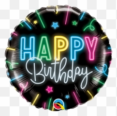 Happy Birthday Neon Glow Foil Balloon - Southfork Ranch Emoji,Emoji Bday Party Supplies