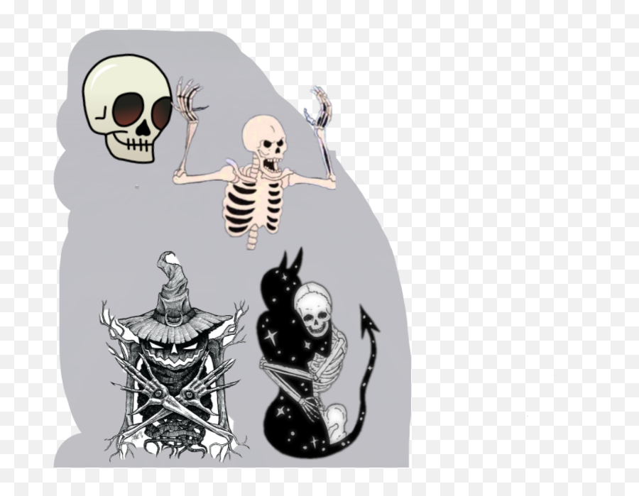 Sticker - Aesthetic Skeleton Love Emoji,Skelton Emoji