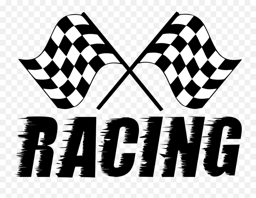 Racing Lettering And Flags Clipart - Checkered Flag Emoji,Race Flag Emoji