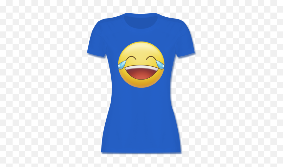 Statement Tränen Lachen Emoticon Damen Premium T - Shirt Royalblau Xl Emoji,Emoticon Lachen