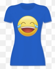 Statement Tränen Lachen Emoticon Damen Premium T - Shirt Royalblau Xl Emoji,Emoticon Lachen