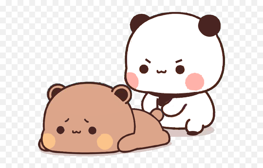 Cute Cartoon Images Cute Bunny Cartoon - Panda Gemoy Stiker Couple Emoji,Cruz Emoticon Teclado