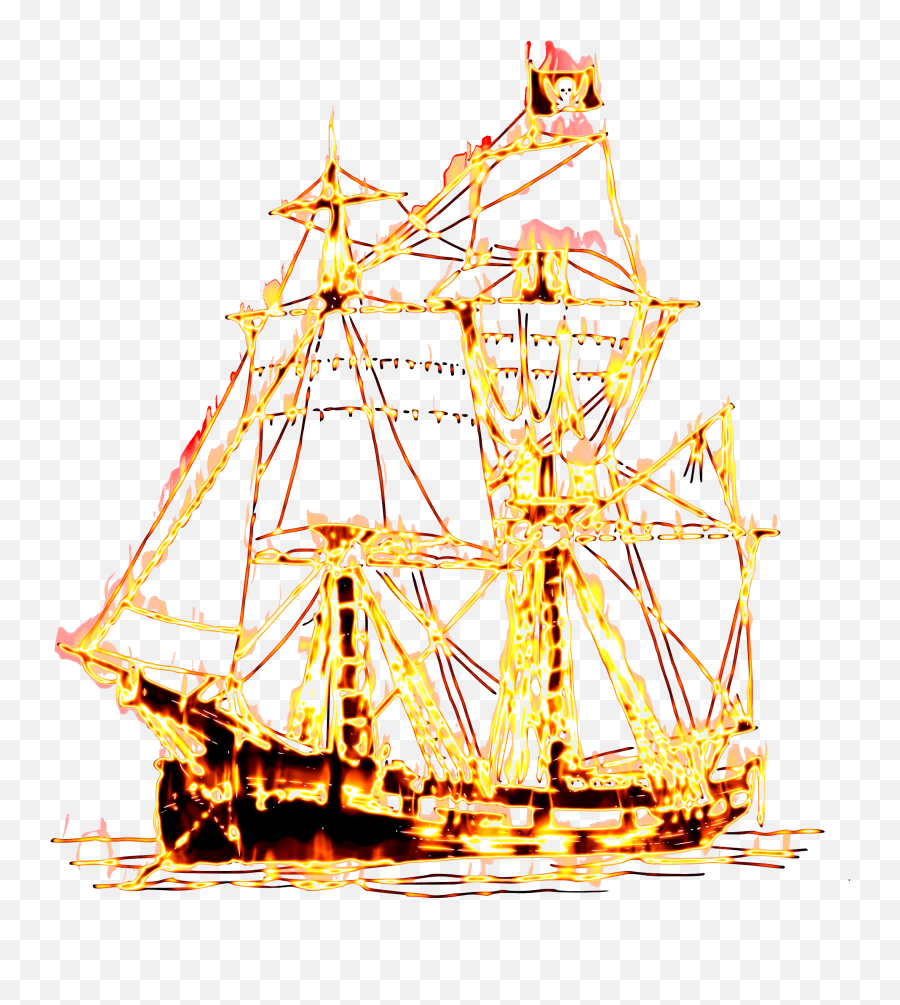 Pirate Ship On Fire 3b - Pencil Full Size Png Download Ship Emoji,Pencil Emoji Png