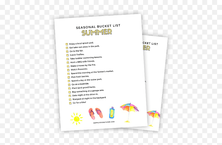 Our Familyu0027s Summer Bucket List Free Printable U2013 Happily Emoji,Printable Emotion Pictures For Toddlers