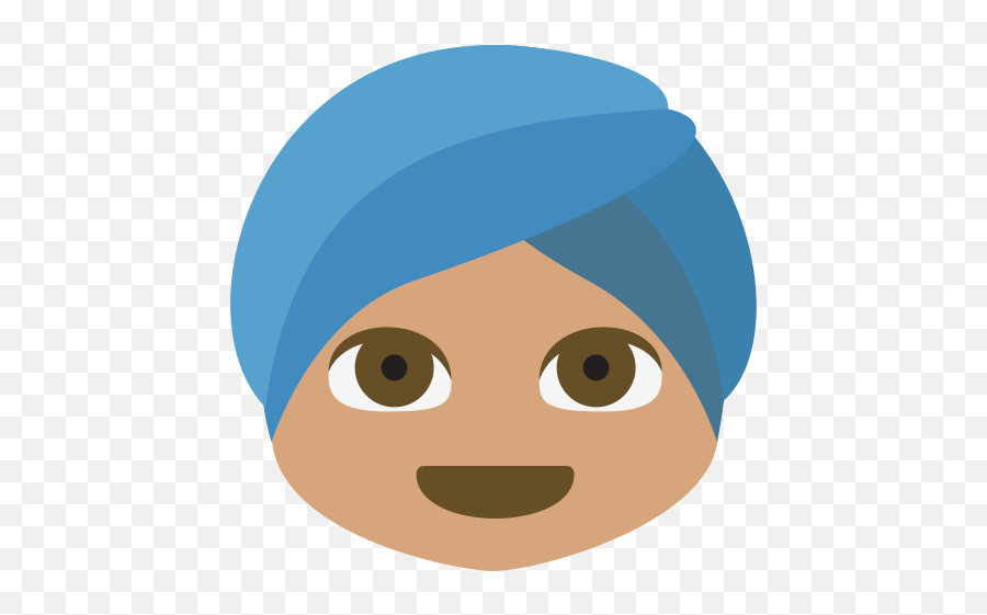 Persona Con Turbante Tono De Piel Medio Emoji Imagen - Happy,Emoji Sonriendo Con Un Dedo Like