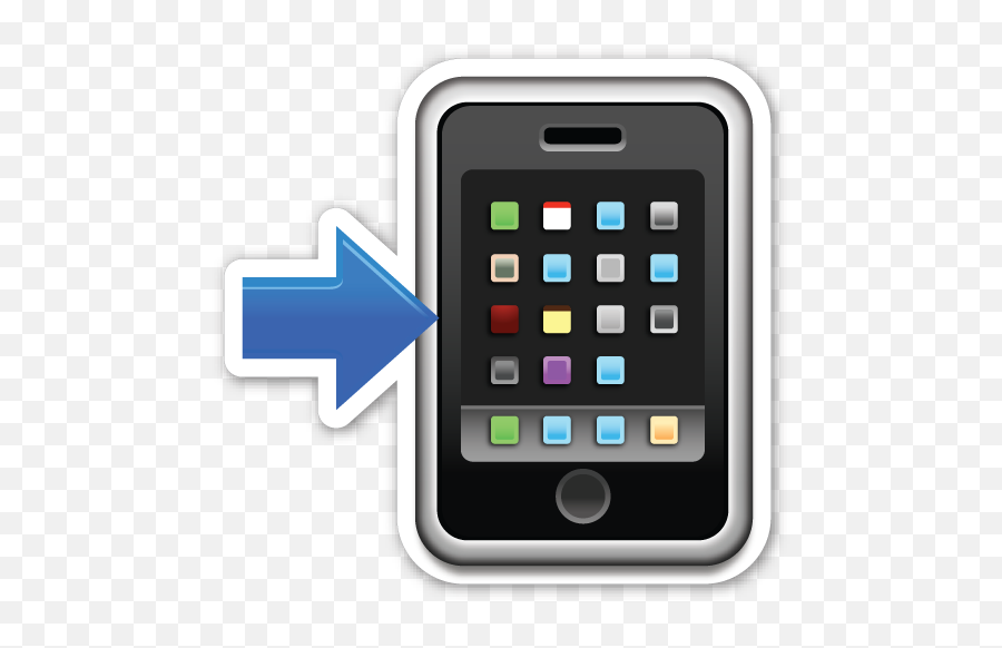 Mobile Phone With Rightwards Arrow At - Emoji Phone Png,Cell Phone Emoji
