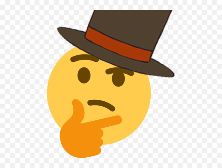 Thinking Face Emoji - Top Hat Thinking Emoji,Thinking Hard Emoji