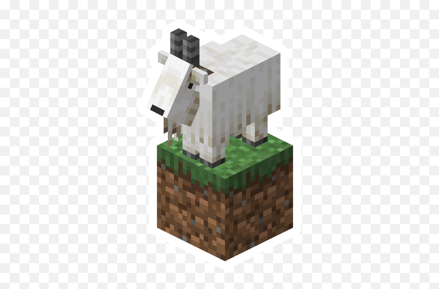 Minecraft Goat On Grass Block Sticker - Sticker Mania Emoji,Animated Baby Goat Emoticon