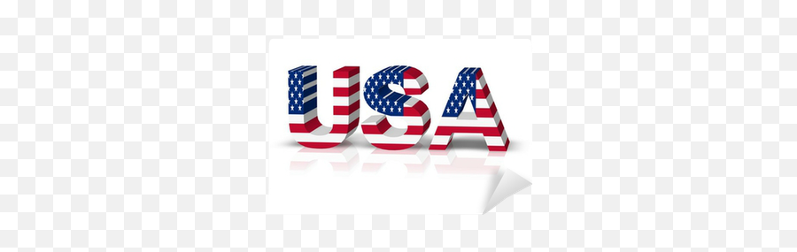 Usa 3d Text Symbol Reflektion Wall Mural U2022 Pixers - We Live Emoji,Text Emoticon Of Pictures