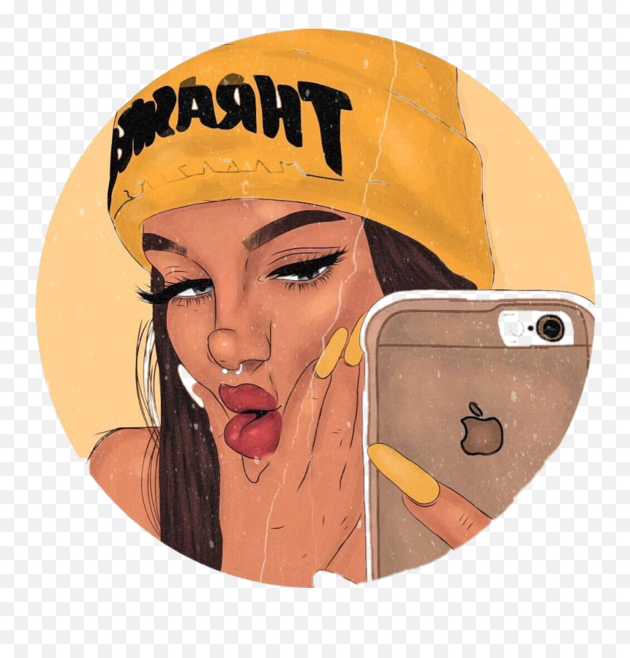 Tumblr Girl Selfie Yelow Imvu Sticker By Katheryn At Emoji,Imvu Emoji