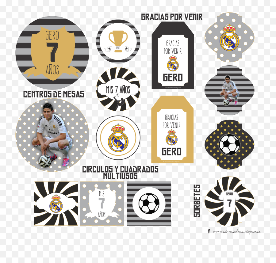 Kit Imprimible Diseño Equipo De Fútbol Real Madrid - Real Madrid Emoji,Bizcochos De Emoji