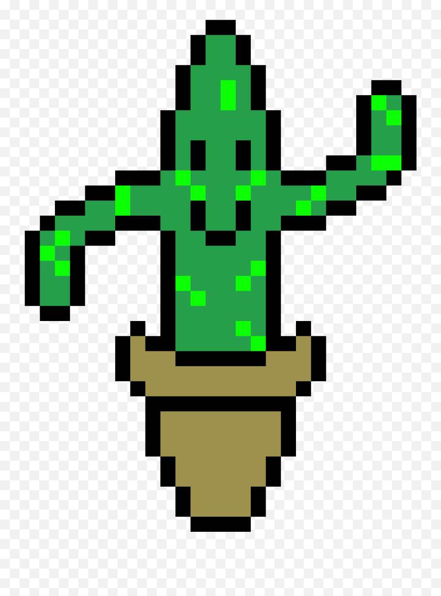 Cactus - Pixel Art Minecraft Dragao Clipart Full Size Cactus Minecraft Pixel Art Emoji,Emoji Pixel Art Grid