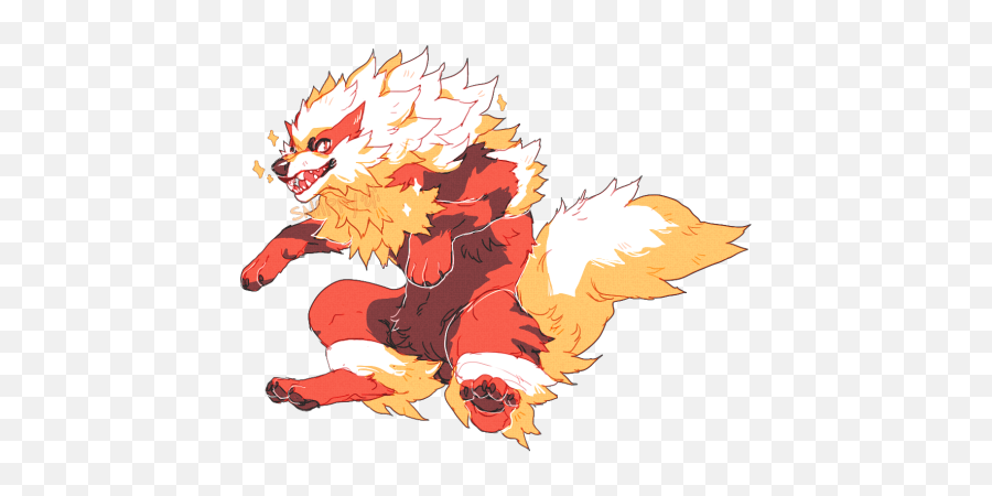 Dog Pokemon Monster Art Yes Big Fire - Pokémon Emoji,Fire Dog Emoji