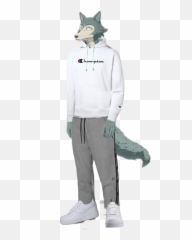 Legoshi Wolf Wolfboy Damn Sticker - Beastars Haru Base Emoji,Emoji Fleece Pajamas