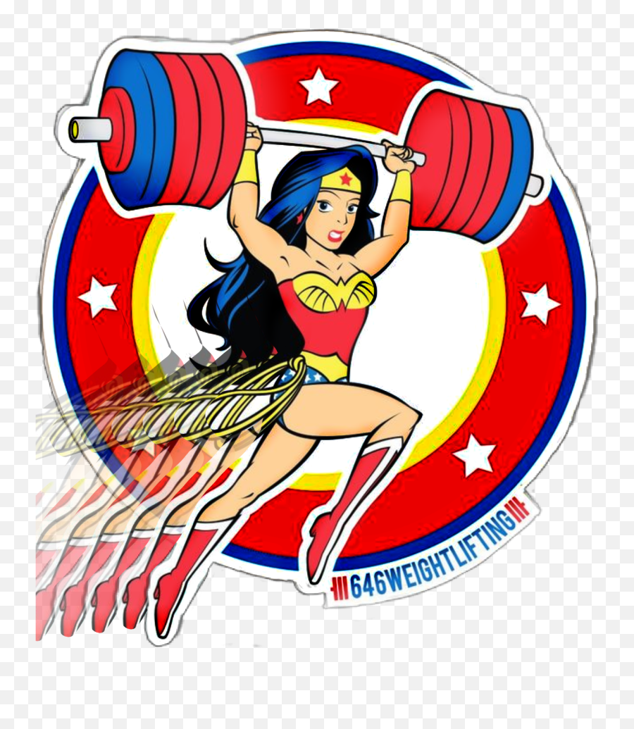 Wonderwoman Superhero Weights Sticker By Kim Marsh - Imagens Do Desenho Da Mulher Maravilha Emoji,Lasso Emoji