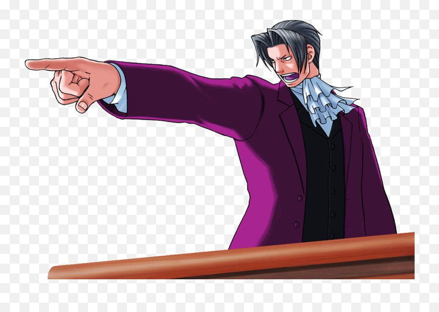 Ace Attorney - Miles Edgeworth Objection Emoji,Ace Attorney Emotion