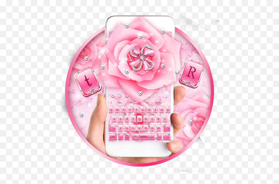 App Insights Pink Flower Diamond Keyboard Apptopia - Garden Roses Emoji,Pink Flower Emoji