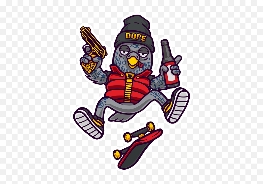 Dope Art - Dope Bird Emoji,Emojis Drogados
