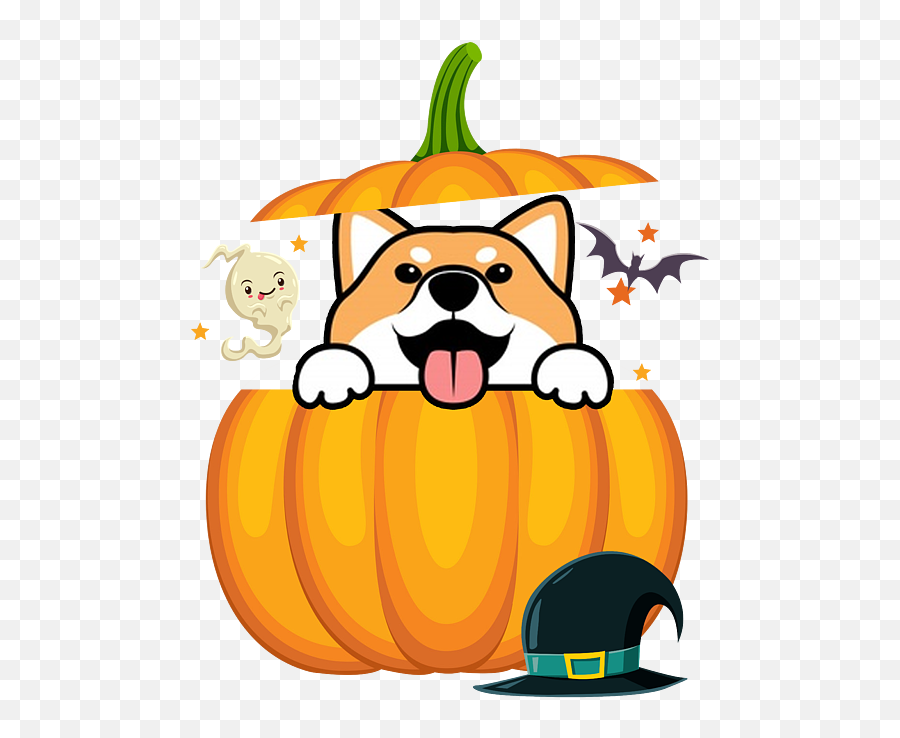 Kawaii Shiba Inu Dog Pumpkin Japanese Anime Halloween Gift - Shiba Inu Face Cartoon Emoji,Shadowrun Returns Emoticon Halloweener