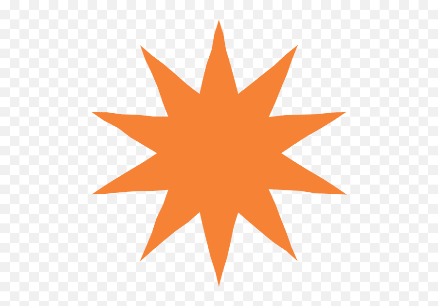 Midcentury Modern Basic Orange Star - 10 Pointed Black Stars Emoji,Ewew Emoji