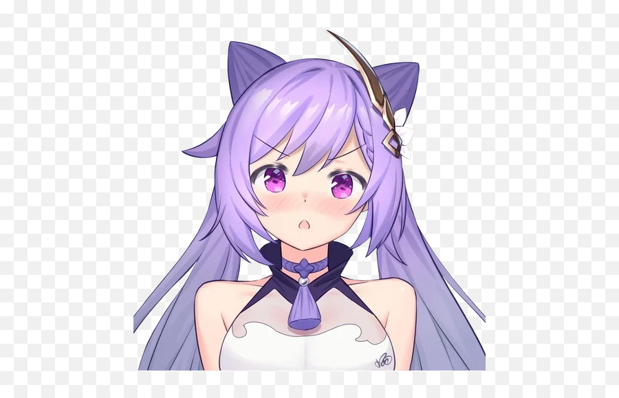 Telegram Sticker 42 From Collection Keqing Waifu - Fictional Character Emoji,Nekopara Emojis