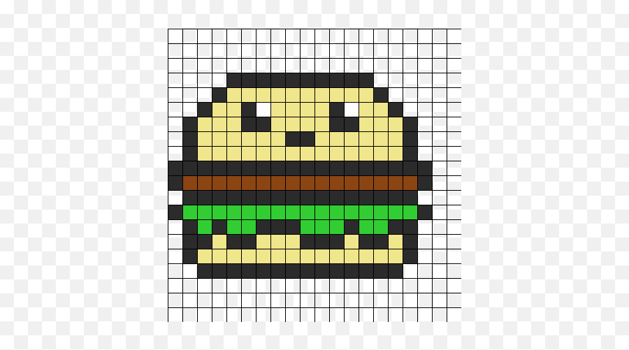 Cute Hamburger Perler Bead Pattern Bead Sprites Food - Dibujos Pixelados De Hamburguesas Emoji,Emoji Pillow Maker