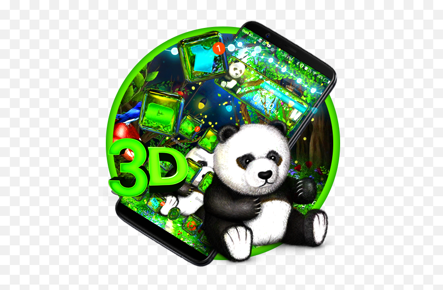 3d Cute Panda Forest Theme Apk 112 - Download Apk Latest Emoji,Panda With Heart Emojis
