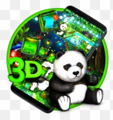 3d Cute Panda Forest Theme Apk 112 - Download Apk Latest Emoji,Panda With Heart Emojis