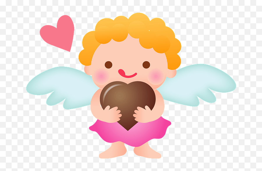 Valentines Day Cupid Chocolate Clipart - Cartoon Png Emoji,Animated Happy Valentines Day Emoticons