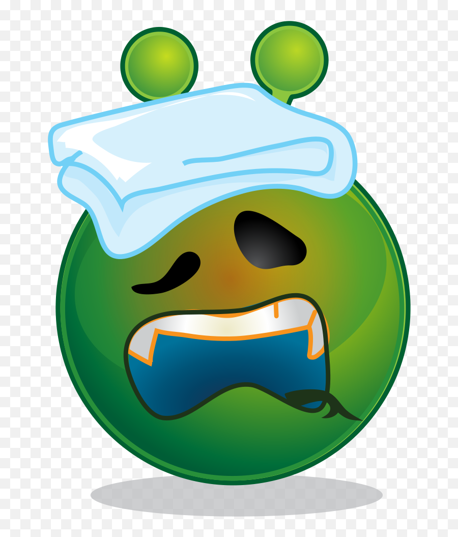 Filesmiley Green Alien Sicksvg - Wikimedia Commons Emoji,Huh Face Emoji