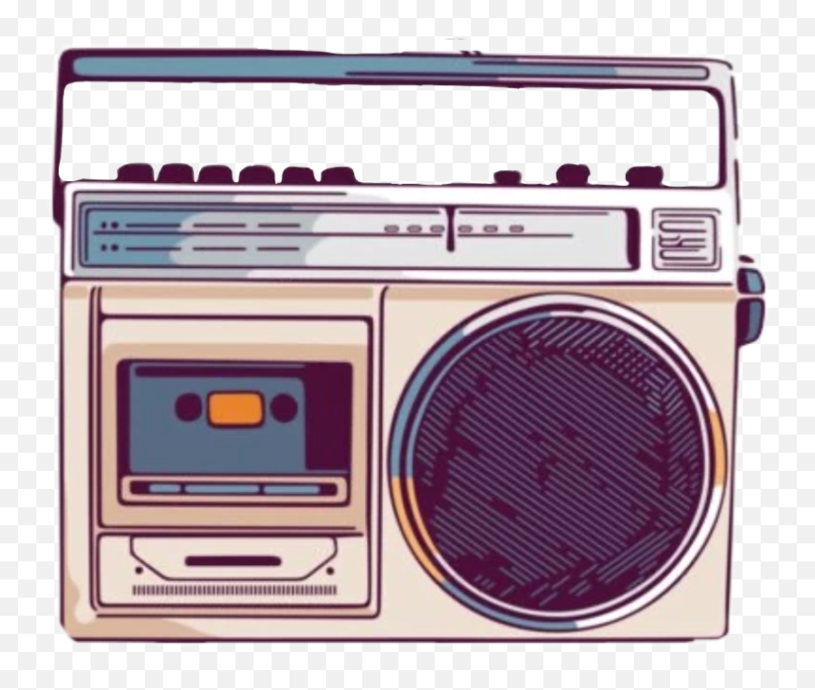 Radio Speaker Vintage Aesthetic Sticker - Portable Emoji,Radio Speaker Emoji