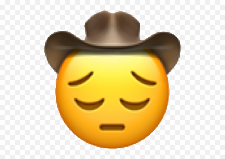 Official - Sad Cowboy Emoji Transparent,Kirby Thinking Emoji